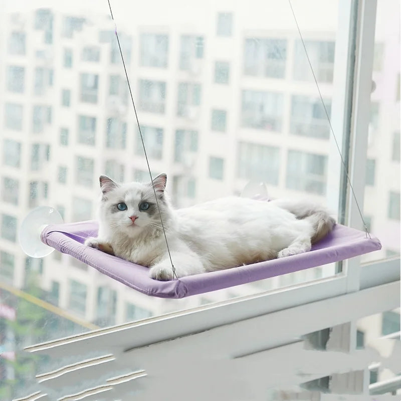 窓に取り付ける 折りたたみ式キャットハンモック