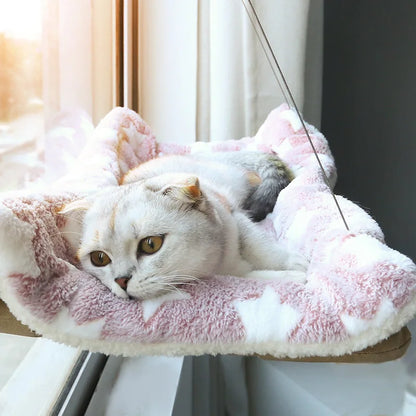 窓に取り付ける 折りたたみ式キャットハンモック